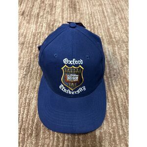 Oxford University Navy Blue Baseball Cap British Flag Emblem Collegiate Headwear